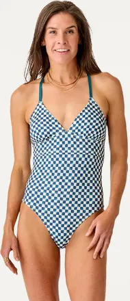 Carve Designs Womens Dahlia One-Piece Swimsuit Green S Tall