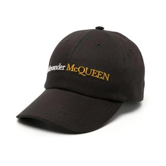 Alexander McQueen Logo Geborduurde Zwart & Goud Pet - Heren - Petten - Zwart - M - Katoen - Accessoires
