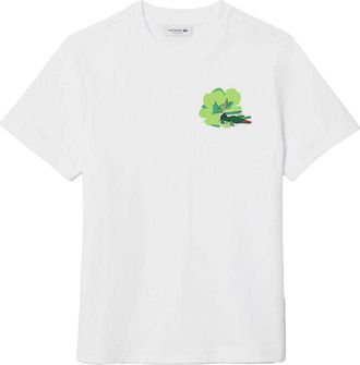 Lacoste Dames/Dames Bloemen Katoenen T-Shirt (Wit)