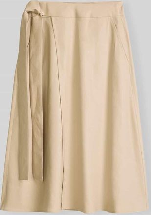 Marc O'Polo Regular Fit Midi-Rock aus Leinen-Mix in Sand, Gr&ouml;&szlig;e 34