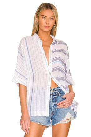 Rails Finley Shirt In Mixed Aegean Blue Stripe