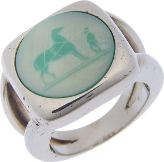 Herm&egrave;s Silver 925 Band Ring (Pre-Owned)