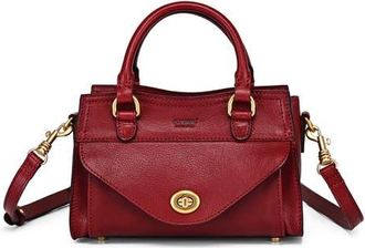 OLD TREND Lockwood Genuine Leather Compact Structured Satchel in Maroon at Nordstrom