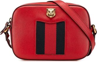 Gucci Borsa a tracolla Disco Animalier in pelle con decorazione Web 2016-2024 - Rosso