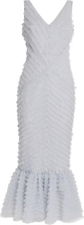 Huishan Zhang Janina Ruffled Midi Dress Size M