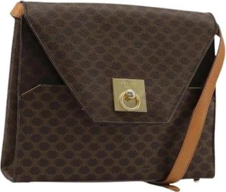 Celine Pre-owned Vintage Canvas Shoulder Bag - Dames - Vintage Schoudertas - Bruin - ONE Size - Leer - Vintage