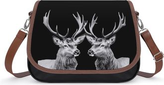 Generic Two Deers Small Womens Crossbody Bags Shoulder Handbag with Adjustable Strap for Travel