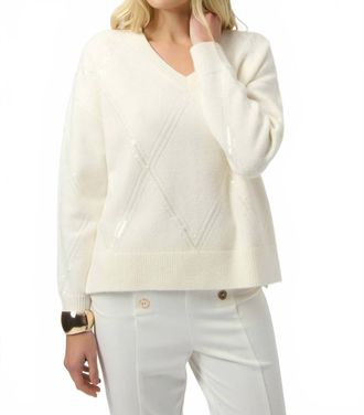 Joseph Ribkoff Sweater Knit Pullover With Sequins In Winter White