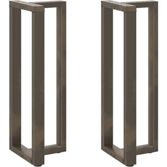 vidaXL Patas Para Mesa De Bar En Forma De T (2 Unidades), Color Negro, 40 X 35 X (110-111) Cm, Acero Vidaxl
