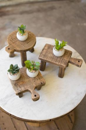 Kalalou Set Of Three Cutting Board Risers - One Each Design