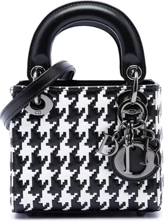 Dior Pre-owned Dior Micro Calfskin Houndstooth Embossed Macro Lady Ladies ZLV5VK4FMBTF5KCQ