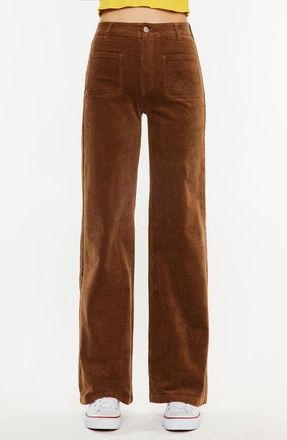 Kancan Saturn Ultra High Rise Wide Leg Corduroy Pants in Brown at Nordstrom, Size 29