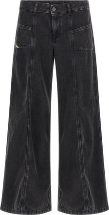 Diesel D-Akii Mid-Rise Jeans - Dames - Loose Fit Jeans - Zwart - W23 - Katoen - Jeans