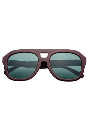 Freyrs Eyewear Voyager Oversized Aviator Sunglasses in Burgundy at Nordstrom