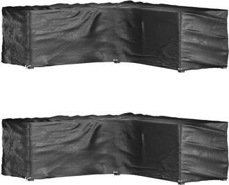 vidaXL Fundas Muebles Jard&iacute;n Forma De L 2 Uds 16 Ojales 285x285x90 Cm Vidaxl