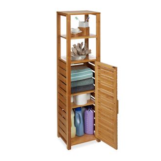 Relaxdays Relaxdays Estanter&iacute;a, Seis Estantes, Mueble De Ba&ntilde;o, Resistente A La Humedad, Marr&oacute;n, 119 X 33 X 25,5 Cm