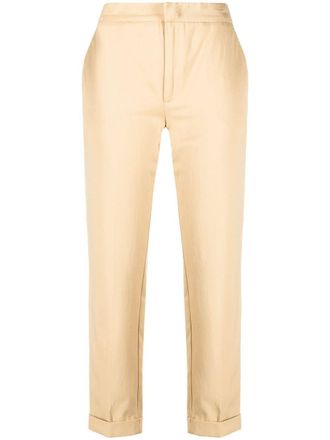 Twin-Set cropped straight-leg trousers - women - Cotton/Linen/Flax/Acetate/Polyester - 40 - Neutrals