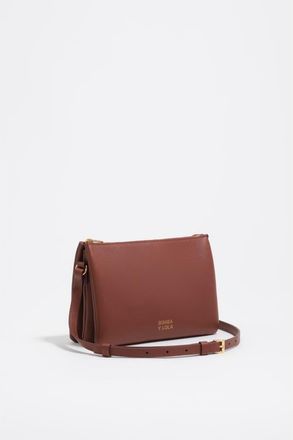 Bimba & Lola Mini Leather Triple Clutch Bag in Nut at Nordstrom