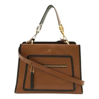 Fendi Pre-owned Runaway Leather 2way Bag - Dames - Pre-owned - Bruin - Maat: ONE Size Leer