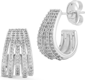 Glaze Jewelry Cubic Zirconia Caged Hoop Earrings in Silver at Nordstrom Rack