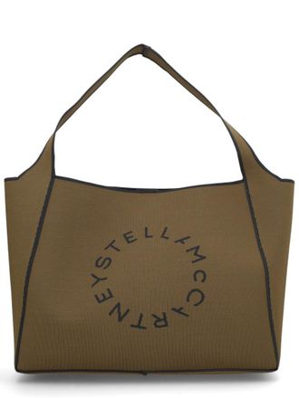Stella McCartney Khaki Logo Tote