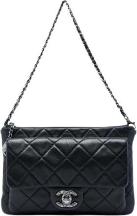 Chanel Pre-owned Quilted Lambskin Shoulder Bag - Dames - Vintage Schoudertas - Zwart - ONE Size - Leer - Vintage