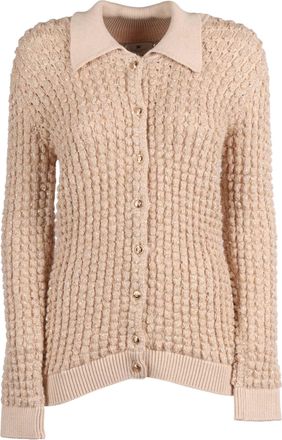 Elisabetta Franchi Tricot Bubble Knit Collar Top