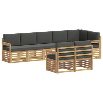 vidaXL Set Di Divani Da Esterno 8 Pz Bianco E Antracite Poliestere Vidaxl