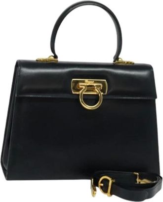 Ferragamo Pre-owned Handbags, female, Blue, Size: ONE SIZE Pre-owned Leather Handbag