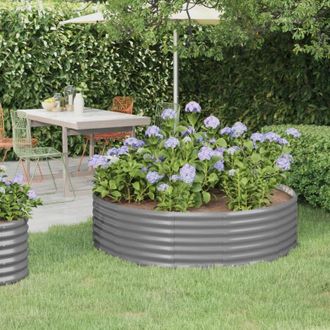 vidaXL Jardinera Arriate Acero Galvanizado Gris 140x140x36 Cm Vidaxl