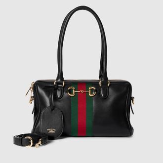 Gucci Borsetto Medium Boston Bag, Black, Leather
