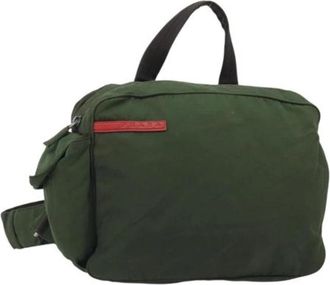 Prada Pre-owned Vintage Rugzak - unisex - Vintage Rugzakken - Groen - ONE Size - Nylon - Vintage