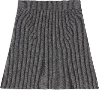 Jil Sander Rokken, Dames, Grijs, M, Grijze A-Lijn Rok met Geribbelde Details