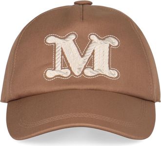 Max Mara Waterafstotende Gabardine Baseball Cap - Dames - Petten - Bruin - 57 CM - Katoen - Accessoires
