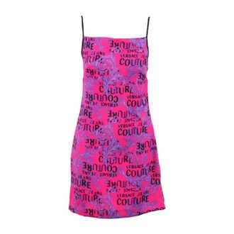 Versace Jeans Couture Paarse Korte Mouw Jurk door - Dames - Zomerkleedjes - Paars - S - Kleedjes
