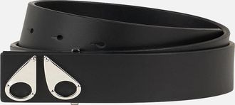 Moose Knuckles Mens Logo Icon Belt Silver - Black - Size: 30