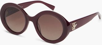 Tommy Hilfiger Womens Bold Round Frame Sunglasses - Burgundy