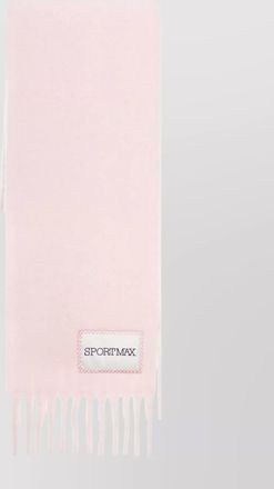 Sportmax soft wool scarf fringed edges