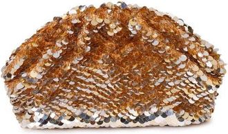 Raf&eacute; New York Aya Sequined Frame Clutch in Gold/silver at Nordstrom, Size Small