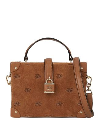 Karl Lagerfeld K/Autograph padlock mini bag - women - Calf Suede - OS - Brown