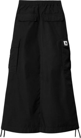 Carhartt Work in Progress Cargo Rok Lang in Katoenpopeline - Dames - Maxi Rokken - Zwart - XS - Katoen - Rokken