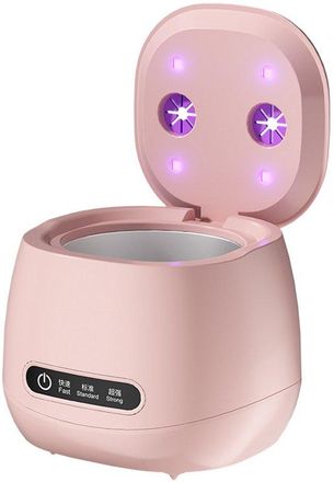 No Brand Limpiador Ultras&oacute;nico Con Luz Uv - Recargable Por Usb - 3 Modos De Limpieza - 185 Ml - Apto Para Pr&oacute;tesis Dentales, Aparatos De Ortodoncia Y Joyas - R