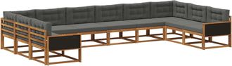 vidaXL Conjunto De Sof&aacute;s De Exterior 10 Uds. Natural Y Antracita Vidaxl