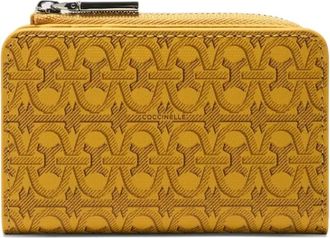 Coccinelle monogram-pattern wallet - women - Canvas/Grained Calf Leather - One Size - Yellow