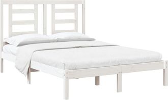 vidaXL Bed Frame without Mattress White 120x190 cm Small Double Solid Wood vidaXL