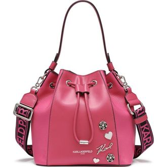 Karl Lagerfeld Adele Bucket in Fuschia at Nordstrom