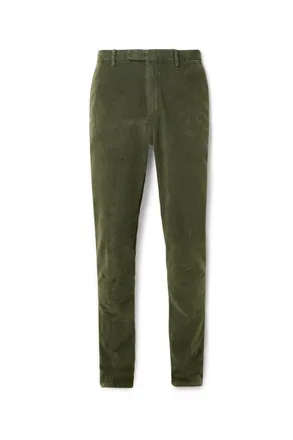 Boglioli Slim-Fit Garment-Dyed Cotton-Blend Corduroy Suit Trousers