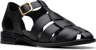 Clarks Hana Sun D Sandalen - Dames - Sandalen - Zwart - 39 1/2 EU - Leer - Schoenen