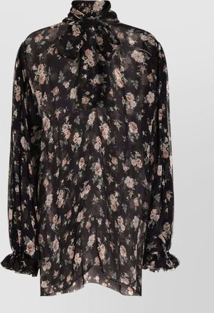 Dolce & Gabbana top bow detail floral pattern long sleeves