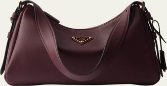 Prada Medium Aimee Zip Leather Shoulder Bag